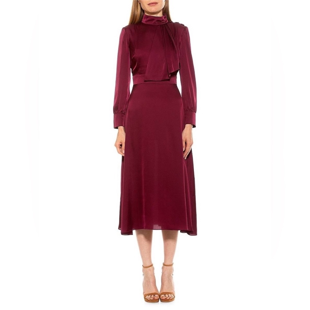 Alexia Admor Red Long Sleeve Gown with Bishop Sleeves
